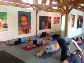 Yoga Class in the barn